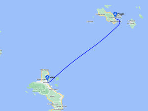route map from mahe to praslin