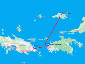 Ferry route to Jost Van Dyke