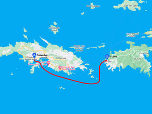 St Thomas to St John ferry route